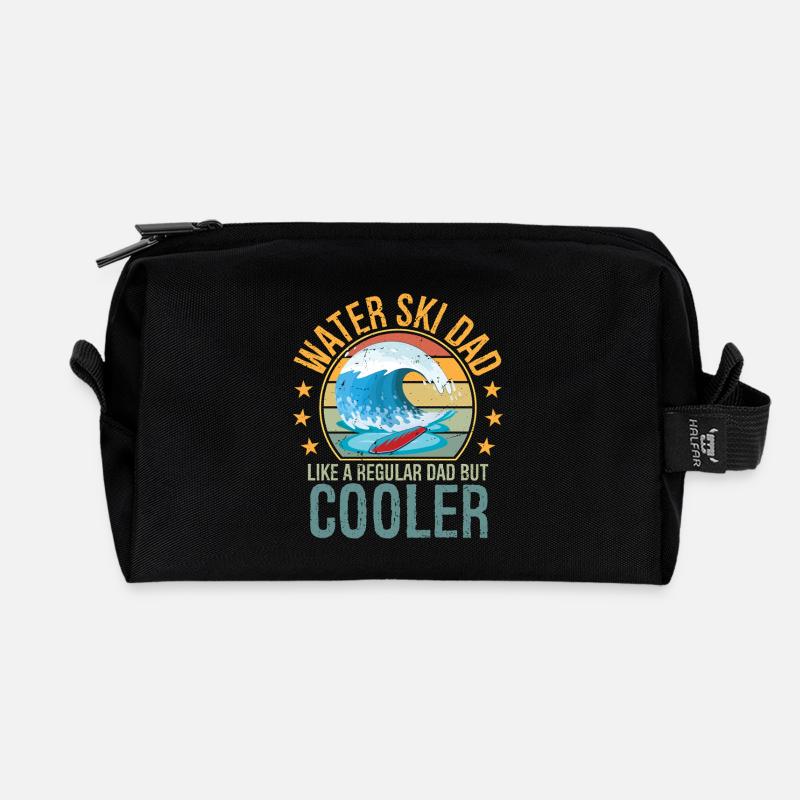 Waterski Dad Fathers Day Ski Lover Dad Water Ski - Recycelte Kulturtasche - Schwarz