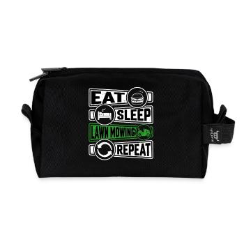Mange, dors, tonte la pelouse Répétez, - Trousse de toilette en tissu recyclé - noir - Devant