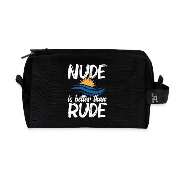 Nudité Gear Freedom Lover Nudisme Naturiste - Trousse de toilette en tissu recyclé - noir - Devant