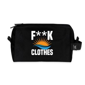 Symbole du naturisme nudiste Camp Nudiste Freedom - Trousse de toilette en tissu recyclé - noir - Devant