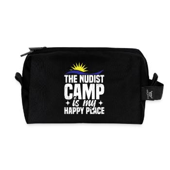 Naturisme, nudisme, symbole, Freedom Lover, Nudist Camp - Trousse de toilette en tissu recyclé - noir - Devant