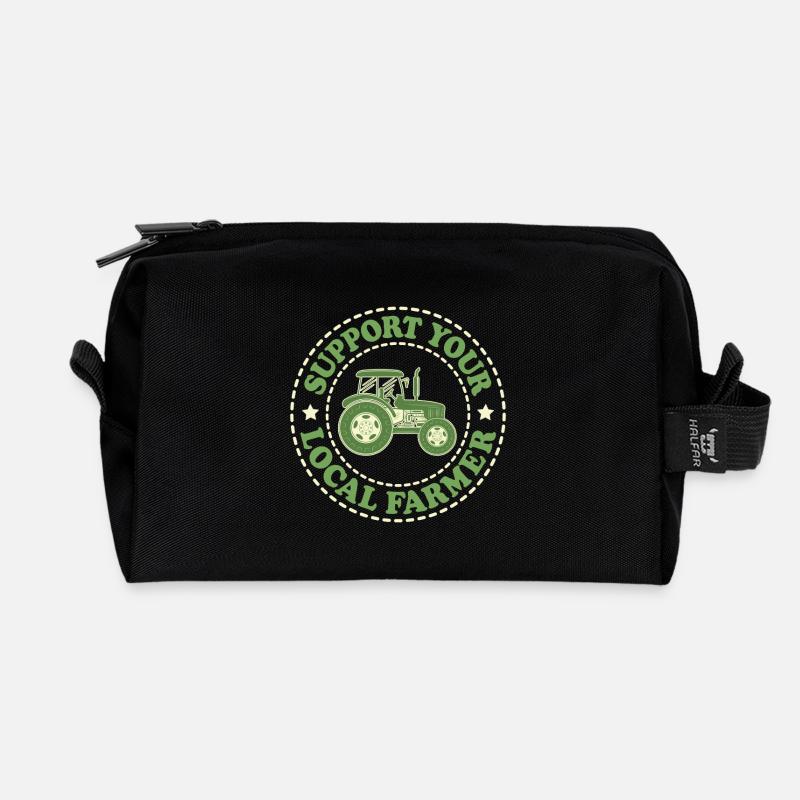 Support Your Local Farmer - Recycelte Kulturtasche - Schwarz