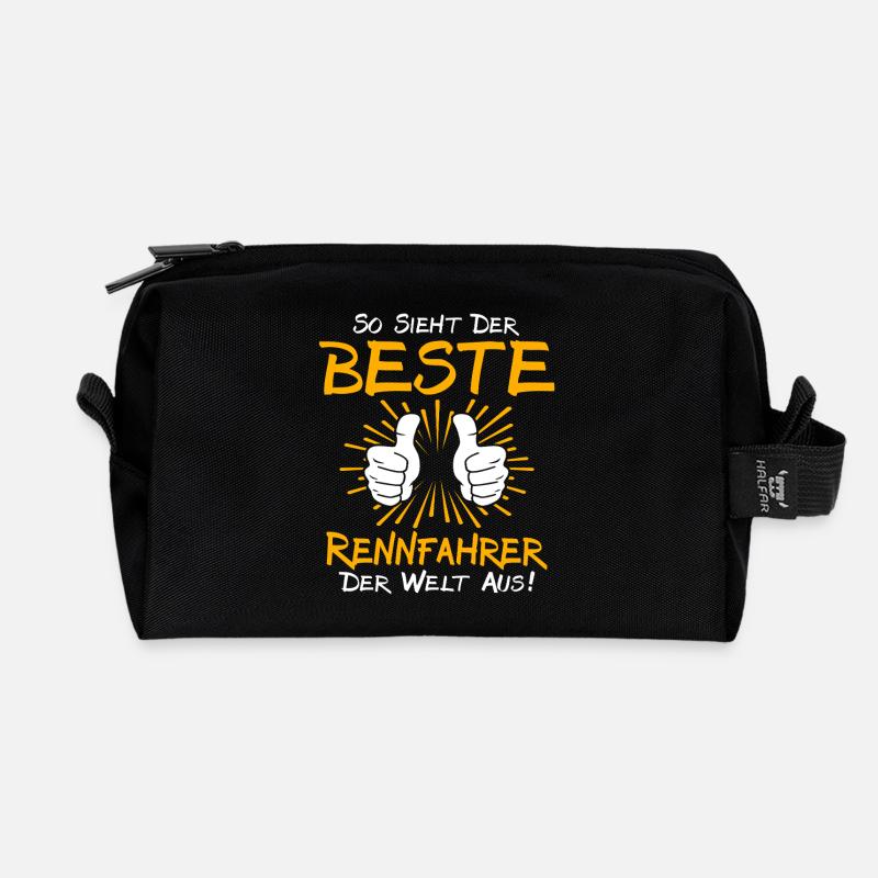 Rennfahrer Geschenkidee - Recycelte Kulturtasche - Schwarz