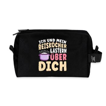Kochen ICH UND MEIN REISKOCHER LÄSTERN Lustig - Recycelte Kulturtasche - Schwarz - Vorne