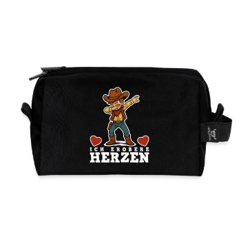 Cowboy Kinder - Recycelte Kulturtasche - Schwarz - Vorne
