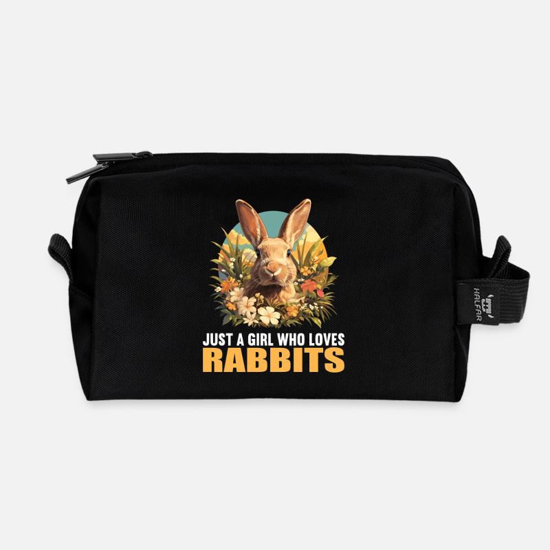 Hasen Hase - Recycelte Kulturtasche - Schwarz