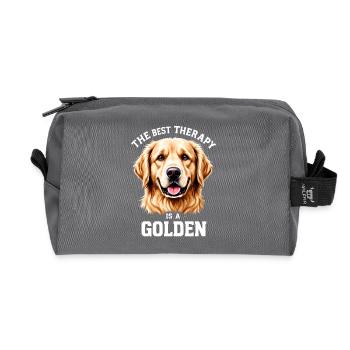 Best Therapy: Golden - Recycled Toiletry Zip Bag - anthracite - Front