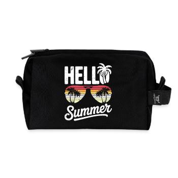 Hello Summer Retro Vintage Sunglass - Recycelte Kulturtasche - Schwarz - Vorne