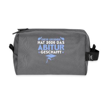 Abiturient 2026 Abitur Abschluss Geschenk - Recycelte Kulturtasche - Anthrazit - Vorne