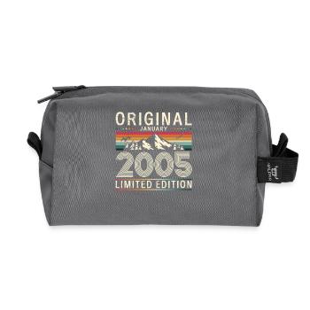21. Geburtstag Original Januar Jahrgang 2005 - Recycelte Kulturtasche - Anthrazit - Vorne