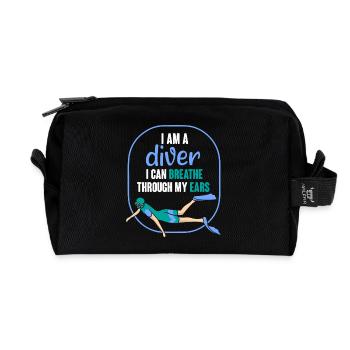 Diving Diver Snorkeling Recreational Diver - Recycled Toiletry Zip Bag - black - Front