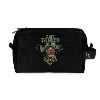 Diving Diver Snorkeling Recreational Diver - Recycled Toiletry Zip Bag - black - Front