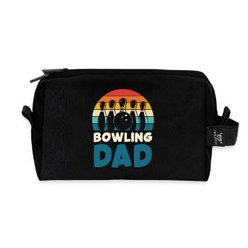 Bowling Dad Rétro Design - Trousse de toilette en tissu recyclé - noir - Devant