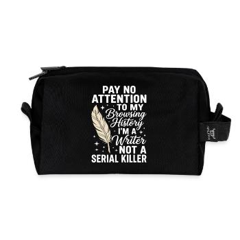 Cool Writer Author Journalist Writing Poetry - Recycled Toiletry Zip Bag - black - Front