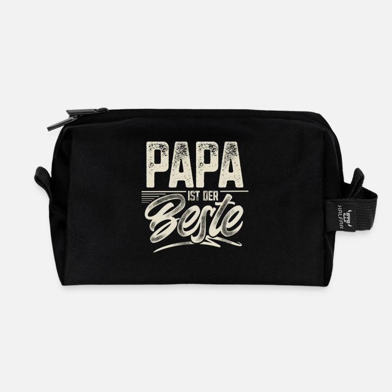 Papa Ist Der Beste - Recycelte Kulturtasche - Schwarz