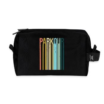Parkour Retro Vintage - Recycelte Kulturtasche - Schwarz - Vorne