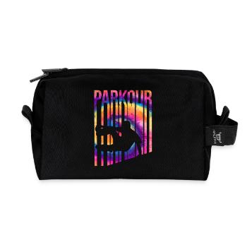 Parkour Batik Retro Vintage - Recycelte Kulturtasche - Schwarz - Vorne