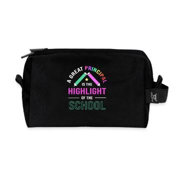 Headmaster Head of School Principal Director - Recycled Toiletry Zip Bag - black - Front