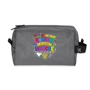Shrovetide - Carnival - Costume Replacement - Saying - Recycled Toiletry Zip Bag - anthracite - Front