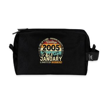 21e anniversaire Millésime janvier 2005 - Trousse de toilette en tissu recyclé - noir - Devant