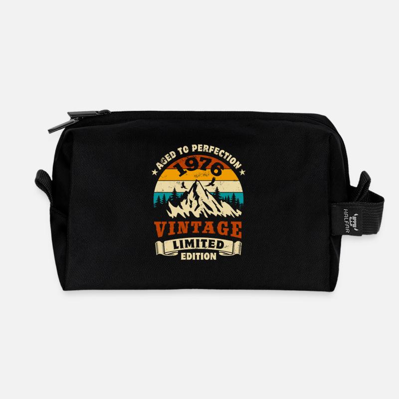 Limited Edition 1976 Geburtstag Geschenk - Recycelte Kulturtasche - Schwarz