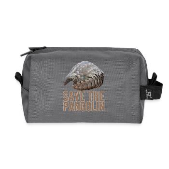 Save The Pangolin - Recycled Toiletry Zip Bag - anthracite - Front