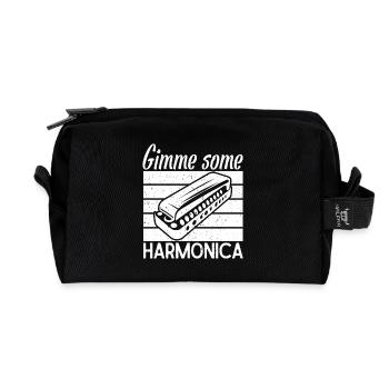 Musicien d’harmonica Donne-moi un peu d’harmonica - Trousse de toilette en tissu recyclé - noir - Devant