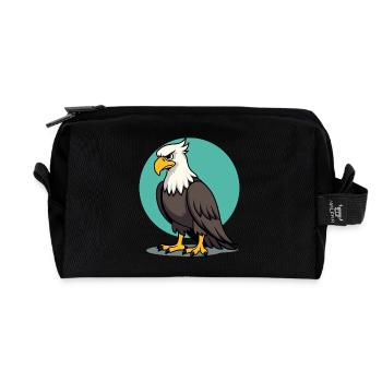 Aigle fier, majestueux oiseau de proie - Trousse de toilette en tissu recyclé - noir - Devant