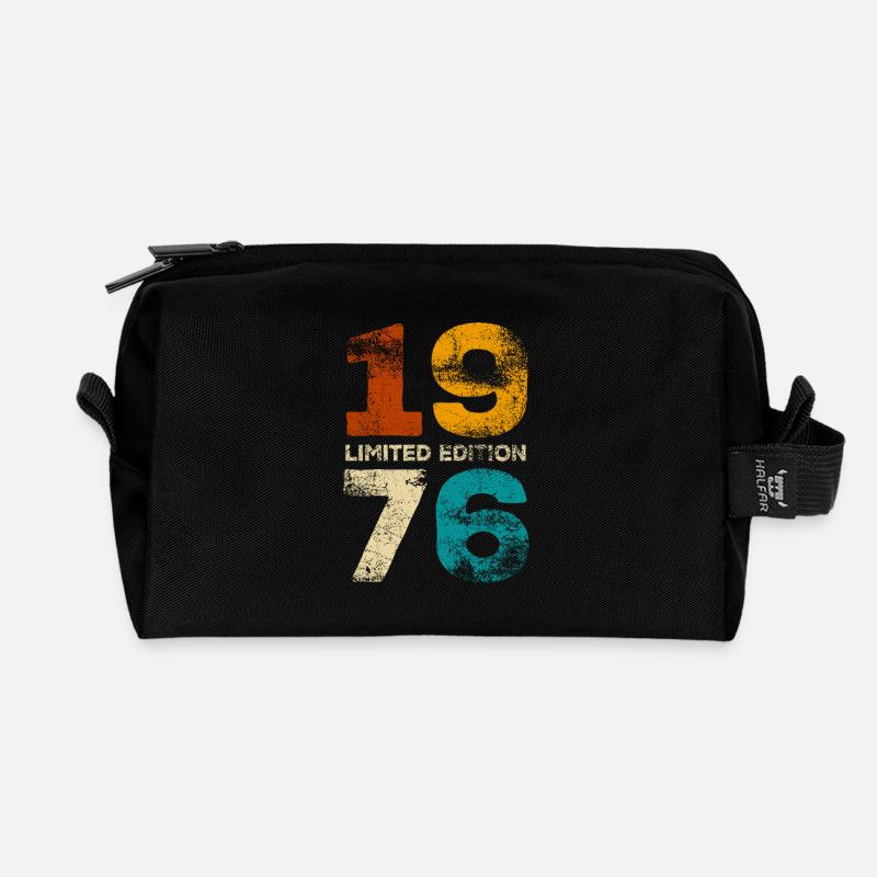 Limited Edition 1976 Retro Geburtstag Geschenk - Recycelte Kulturtasche - Schwarz