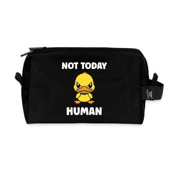 Furious Duck Not Today Human - Recycled Toiletry Zip Bag - black - Front