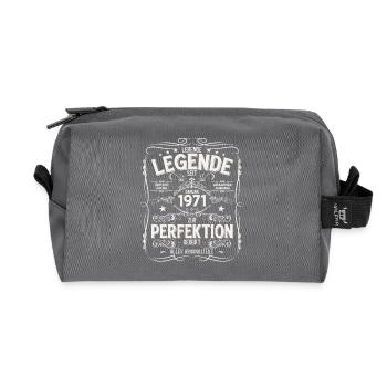 55th Birthday Legend January Born 1971 - Recycled Toiletry Zip Bag - anthracite - Front