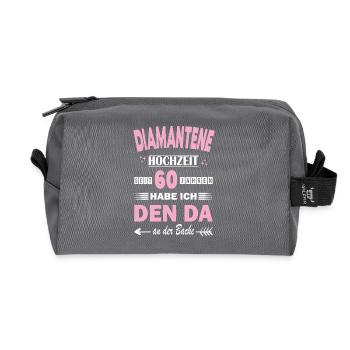 60 Years of Relationship Anniversary Wedding Anniversary - Recycled Toiletry Zip Bag - anthracite - Front