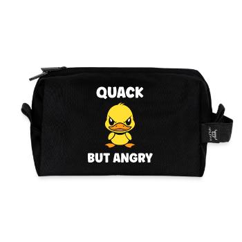 Furious Duck Cartoon - Recycled Toiletry Zip Bag - black - Front