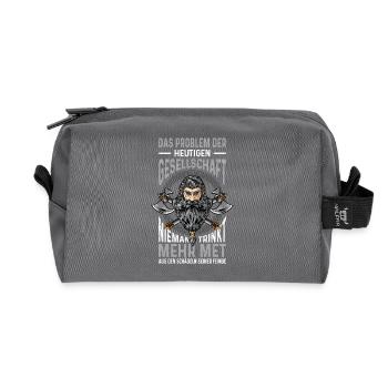 Tenues vikings Valhalla Mythologie nordique - Trousse de toilette en tissu recyclé - anthracite - Devant