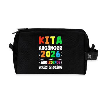 Kita Abgänger 2026 Legende Verlässt das Gelände - Recycelte Kulturtasche - Schwarz - Vorne