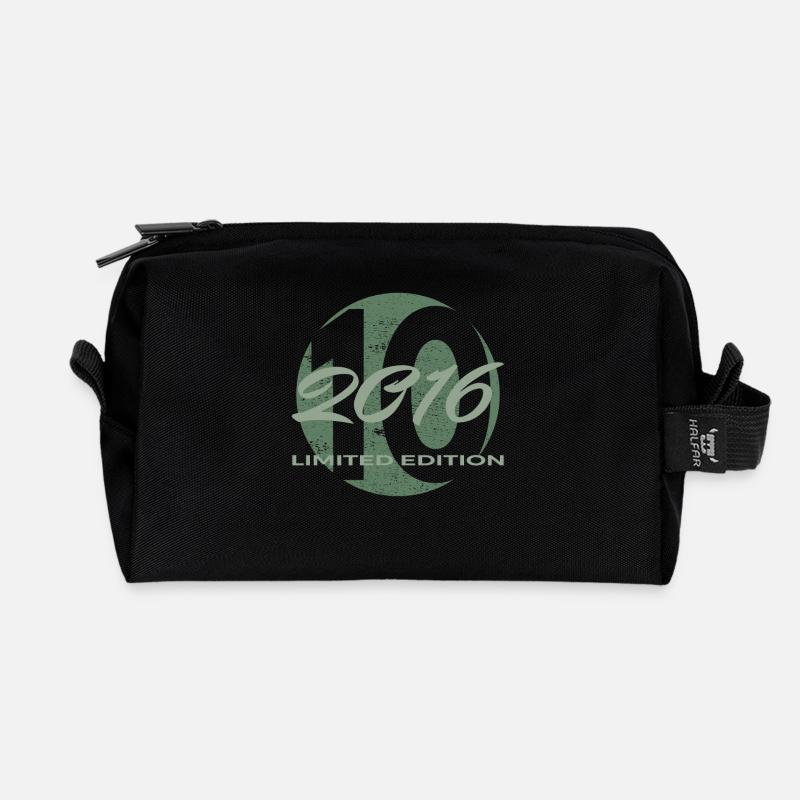 10. Geburtstag 2016 Jungen und Mädchen Geschenk - Recycelte Kulturtasche - Schwarz