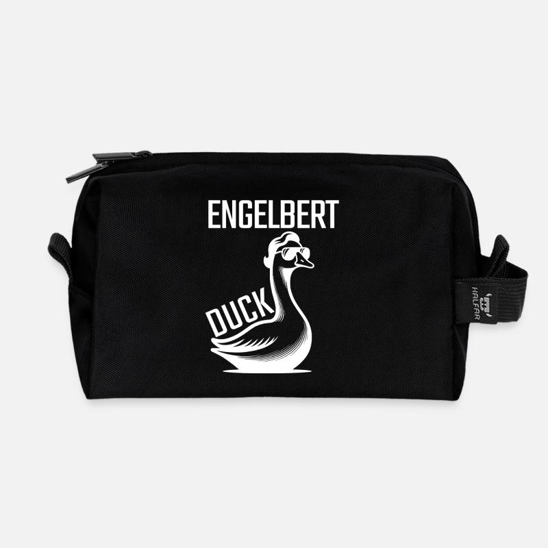 Engelbert Duck  - Recycelte Kulturtasche - Schwarz
