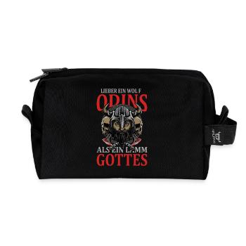 Lieber Ein Wolf Odins Als Ein Lamm Gottes Wikinger - Recycelte Kulturtasche - Schwarz - Vorne