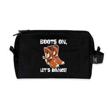 Boots On: Dancing Cowboy Boots - Recycled Toiletry Zip Bag - black - Front
