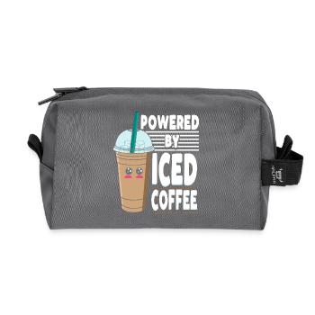 Cute Kawaii Iced Coffee Pastel Drink Graphic - Recycelte Kulturtasche - Anthrazit - Vorne