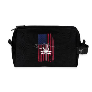 Disc Golf USA Flagge - Recycelte Kulturtasche - Schwarz - Vorne