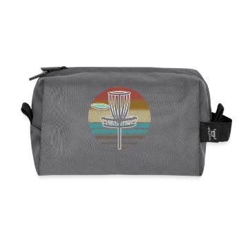 Disc Golf Sunset - Recycelte Kulturtasche - Anthrazit - Vorne