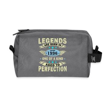 Legends-were-born-in-January-1996 - Recycled Toiletry Zip Bag - anthracite - Front