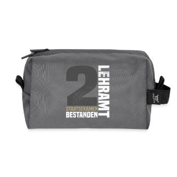 2nd State Examination in Teaching - Recycled Toiletry Zip Bag - anthracite - Front