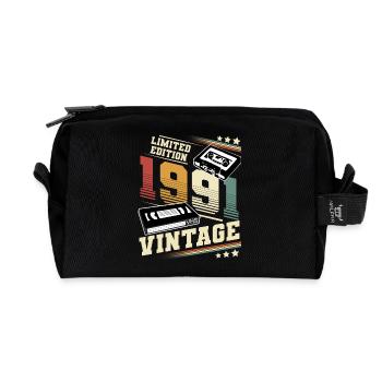 1991 Geburtsjahr Baujahr Geburtstag vintage - Recycelte Kulturtasche - Schwarz - Vorne