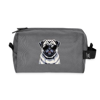 Pug - Recycled Toiletry Zip Bag - anthracite - Front