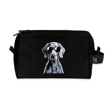 Weimaraner - Trousse de toilette en tissu recyclé - noir - Devant