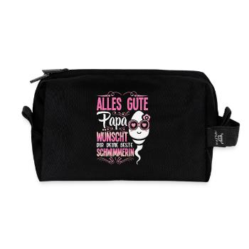 All the best dad wishes you your best swimmer - Recycled Toiletry Zip Bag - black - Front