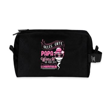 All the best dad wishes you your best swimmer - Recycled Toiletry Zip Bag - black - Front