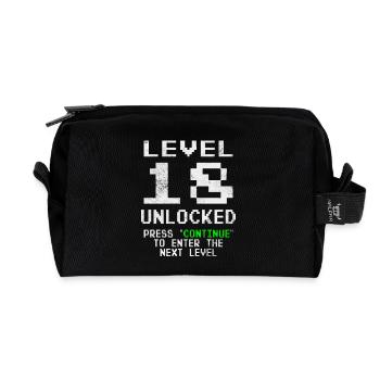 Level 18 Unlocked - Recycled Toiletry Zip Bag - black - Front